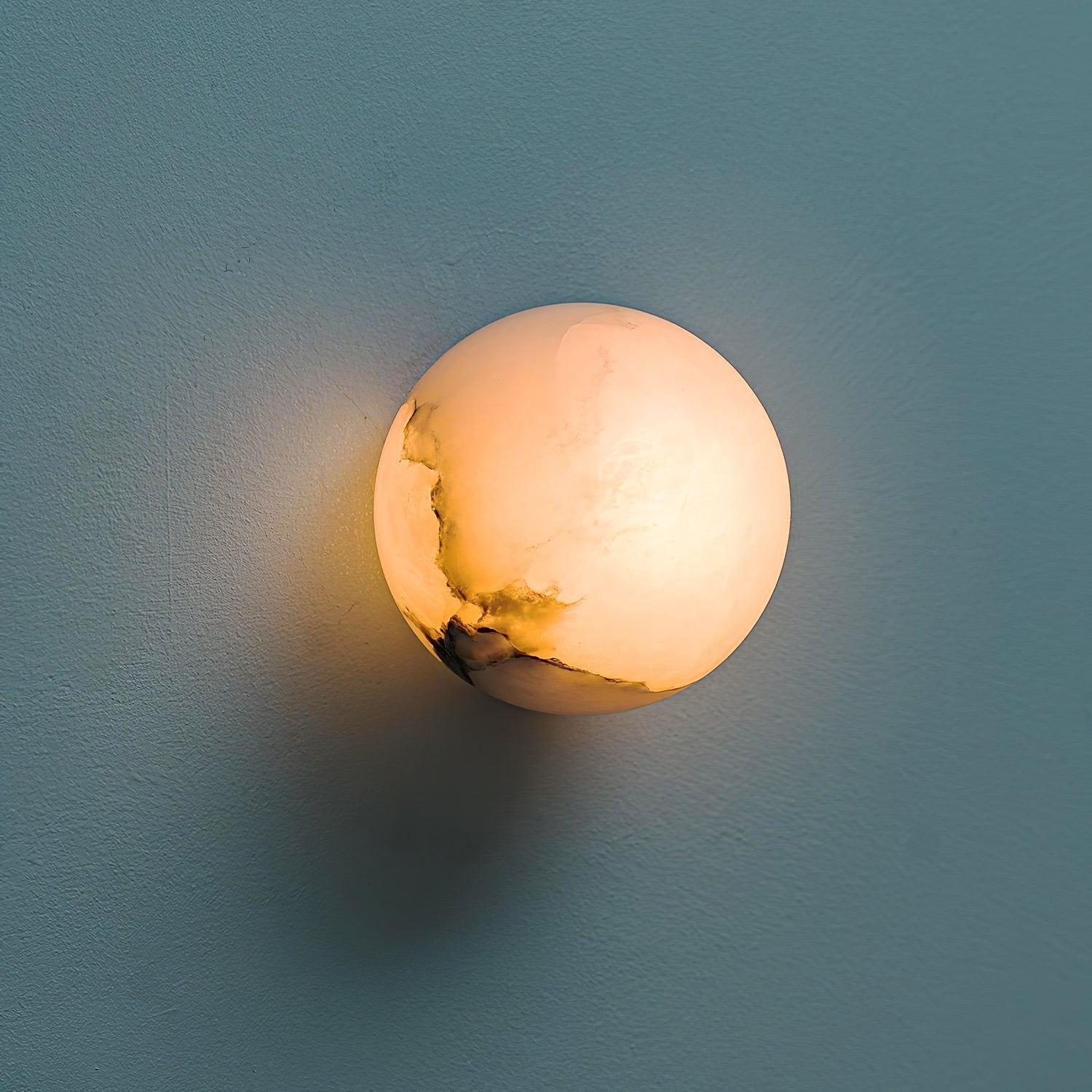 Lynq Alabaster Mini Orb Wall Lamp - Lamp Copper