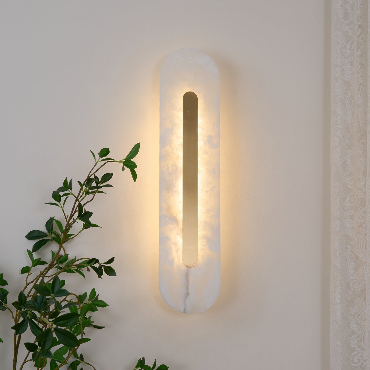 Hurn Alabaster Rounded Wall Lamp - Lamp Copper