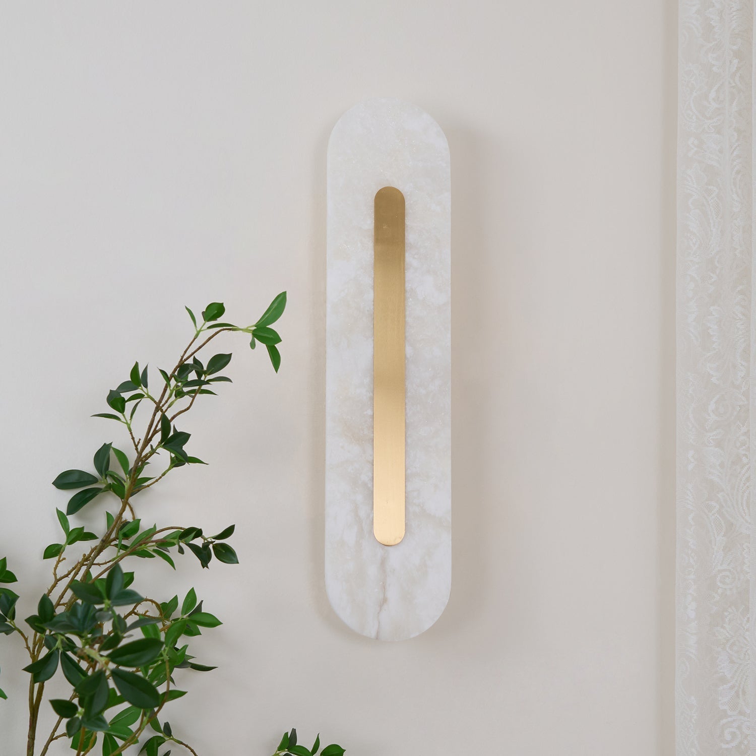 Hurn Alabaster Rounded Wall Lamp - Lamp Copper