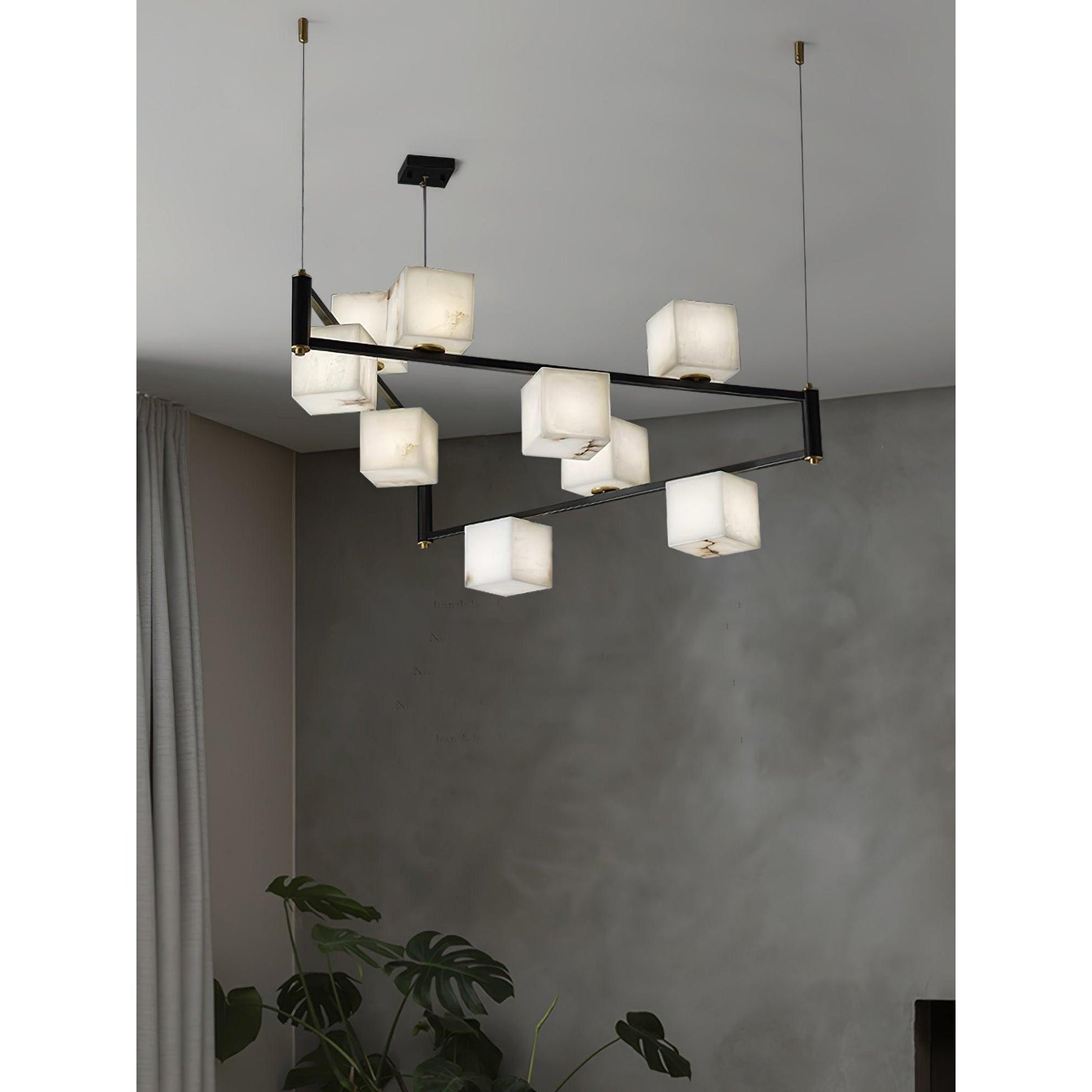 Ostruvye Individual Creativity Box Alabaster Chandelier - Lamp Copper