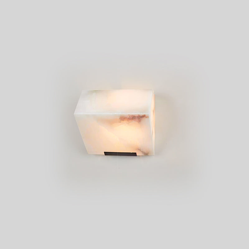 Alabaster Wall Lamp Staircase Sculptural Cubes - Lamp Copper