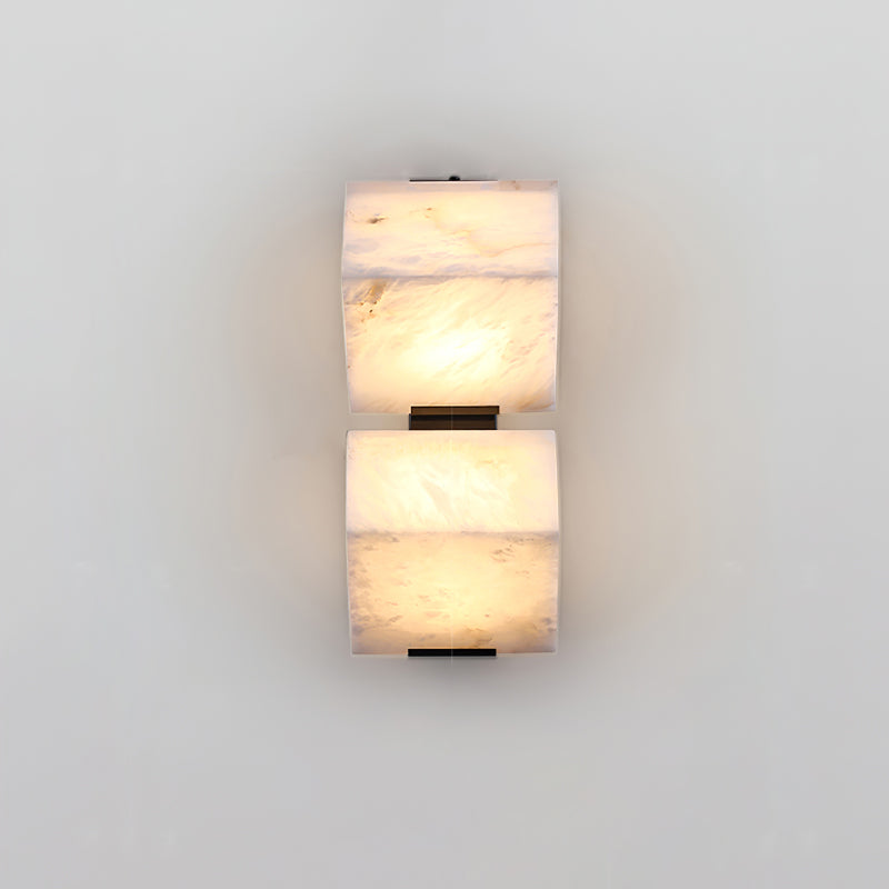 Alabaster Wall Lamp Staircase Sculptural Cubes - Lamp Copper