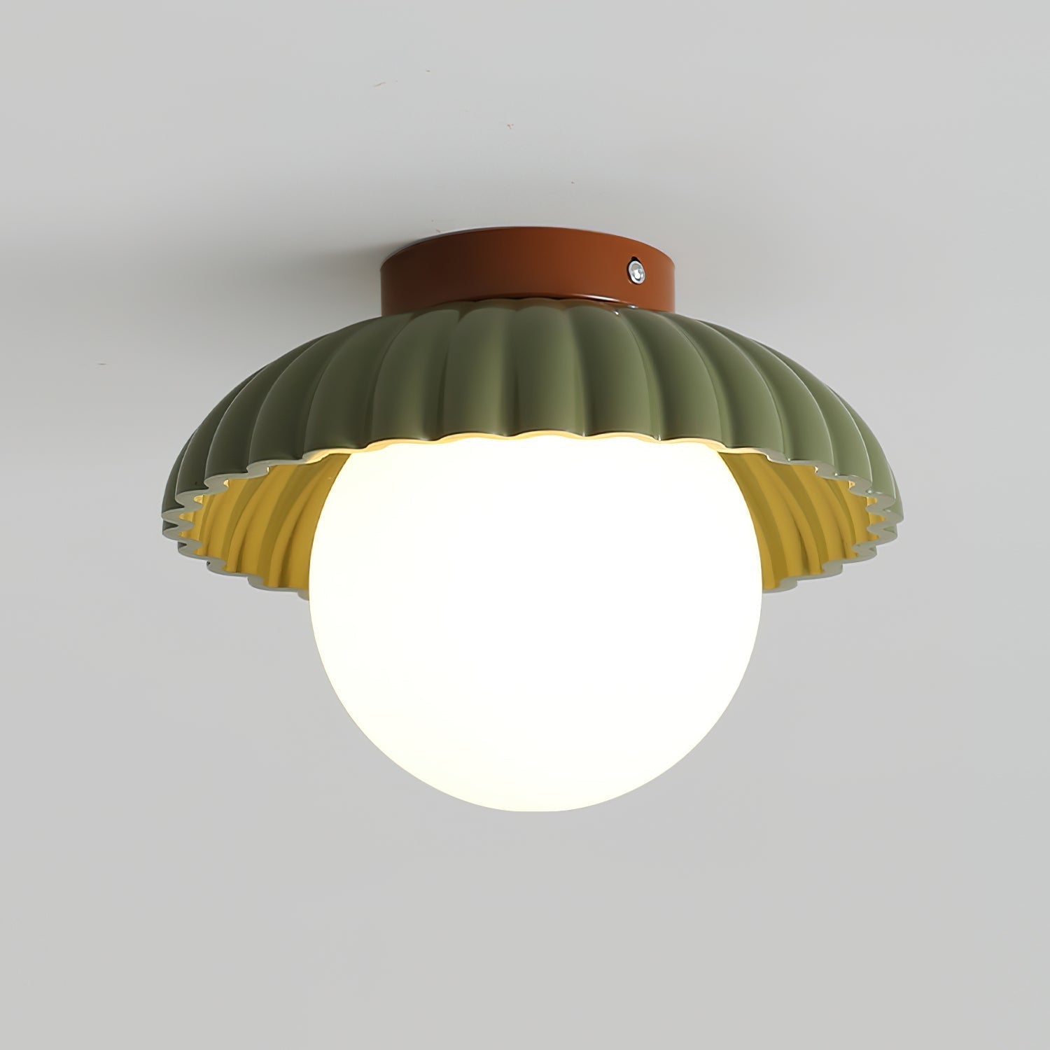 Scallop Glow Flush Mount Ceiling Light - Lamp Copper