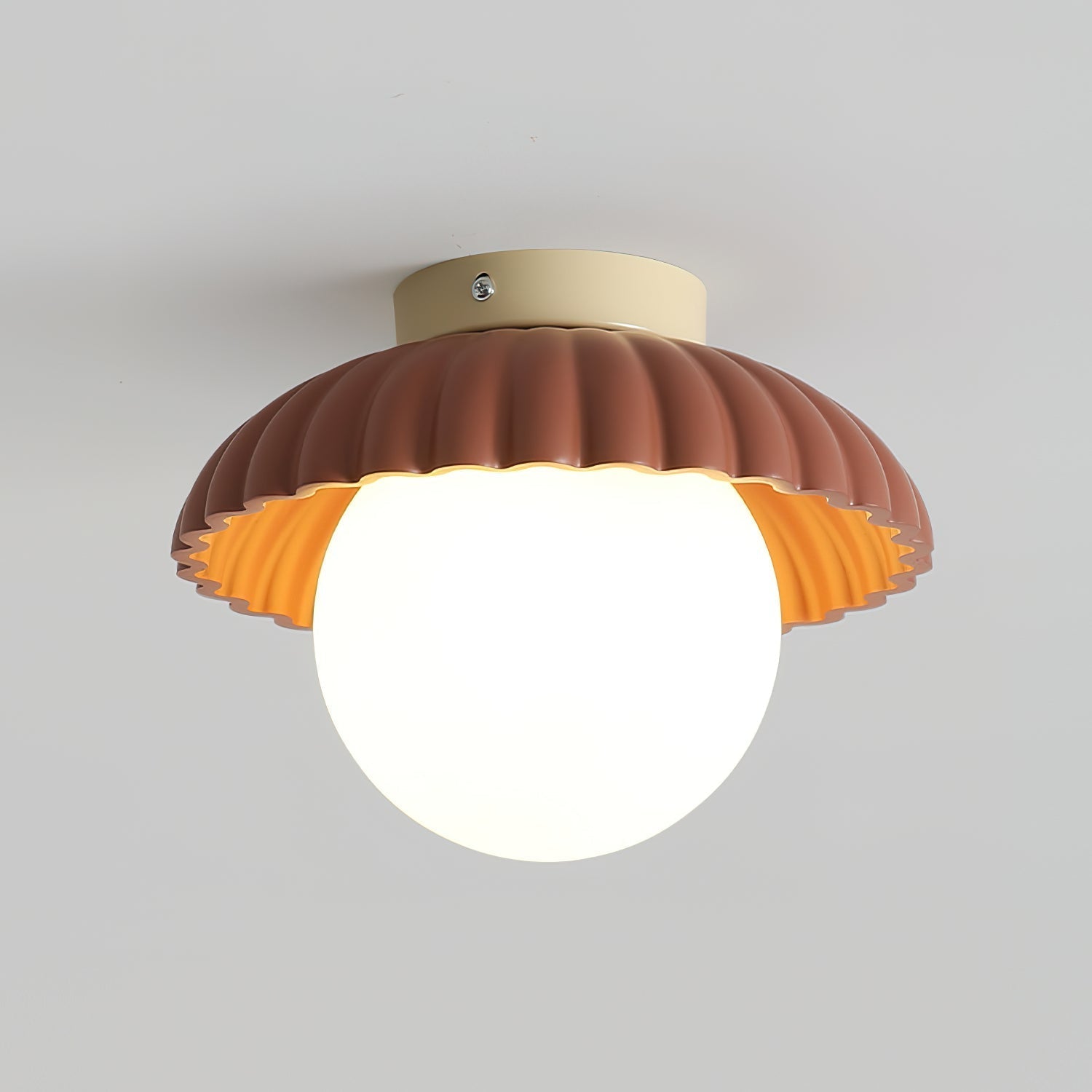 Scallop Glow Flush Mount Ceiling Light - Lamp Copper