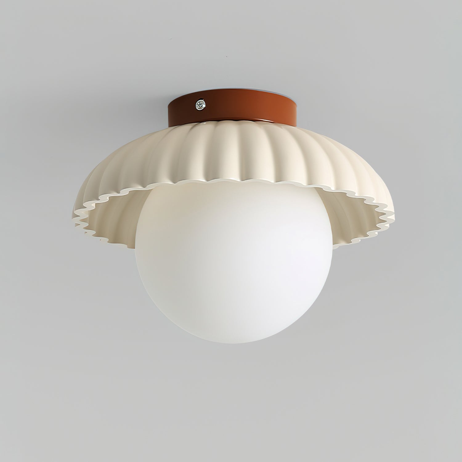 Scallop Glow Flush Mount Ceiling Light - Lamp Copper