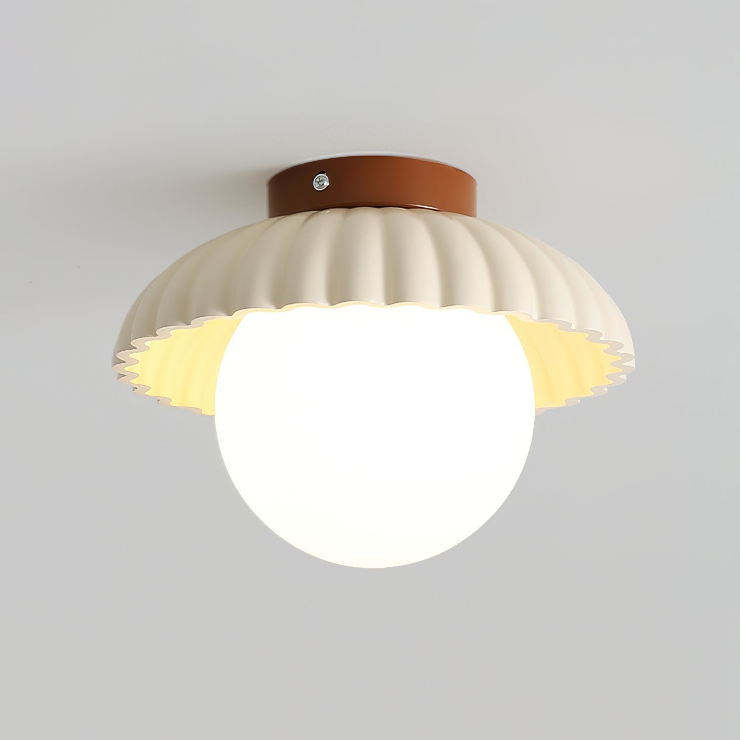 Scallop Glow Flush Mount Ceiling Light - Lamp Copper