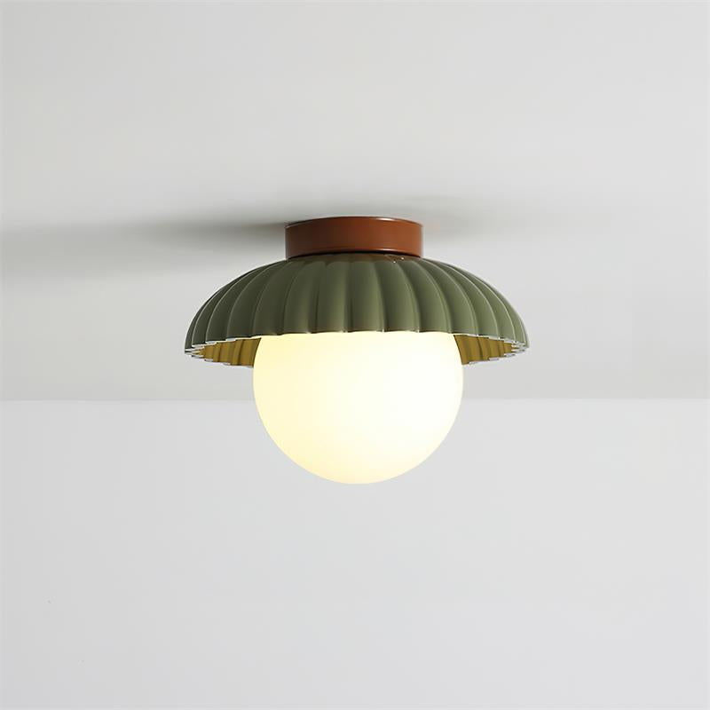 Scallop Glow Flush Mount Ceiling Light - Lamp Copper
