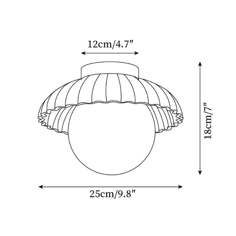 Scallop Glow Flush Mount Ceiling Light - Lamp Copper