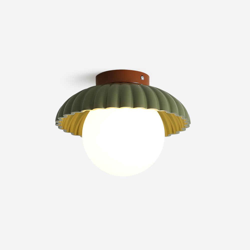 Scallop Glow Flush Mount Ceiling Light - Lamp Copper