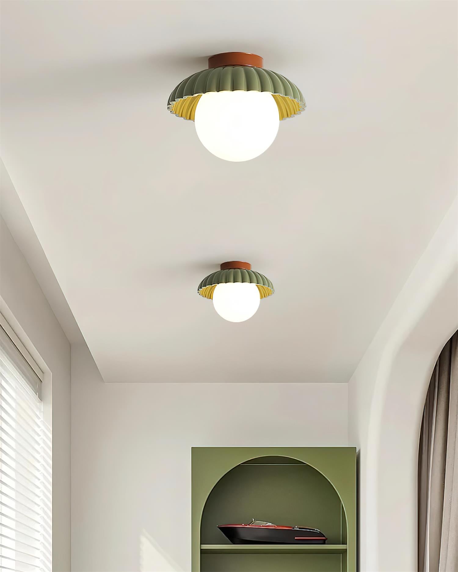 Scallop Glow Flush Mount Ceiling Light - Lamp Copper