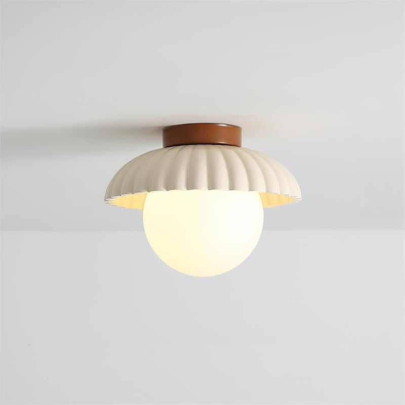 Scallop Glow Flush Mount Ceiling Light - Lamp Copper