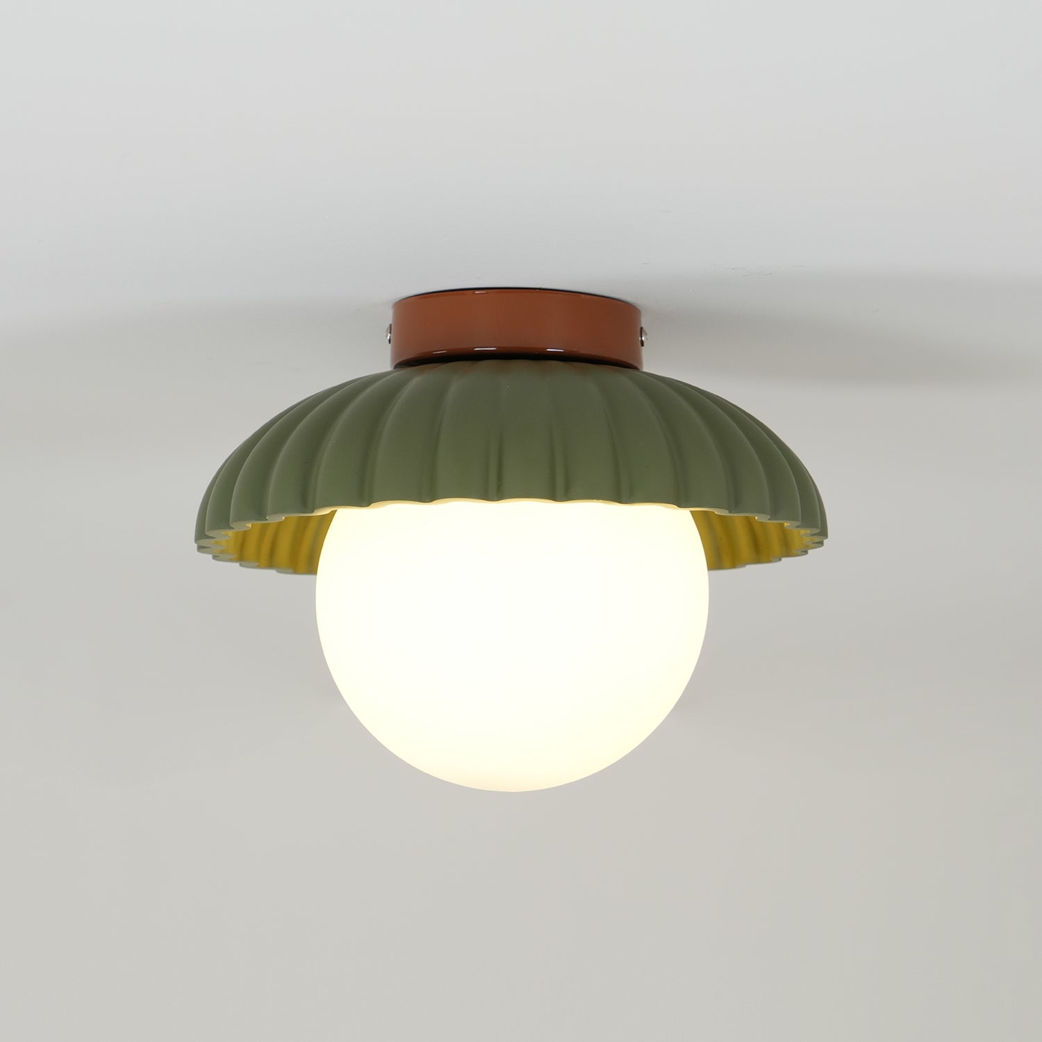 Scallop Glow Flush Mount Ceiling Light - Lamp Copper