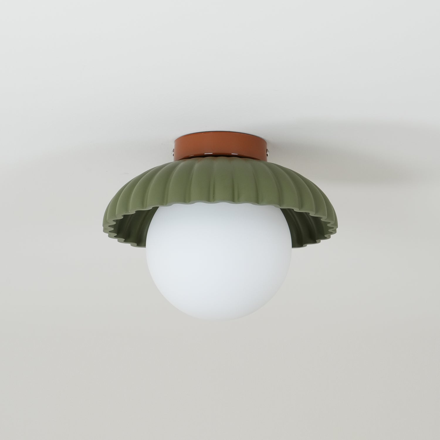 Scallop Glow Flush Mount Ceiling Light - Lamp Copper