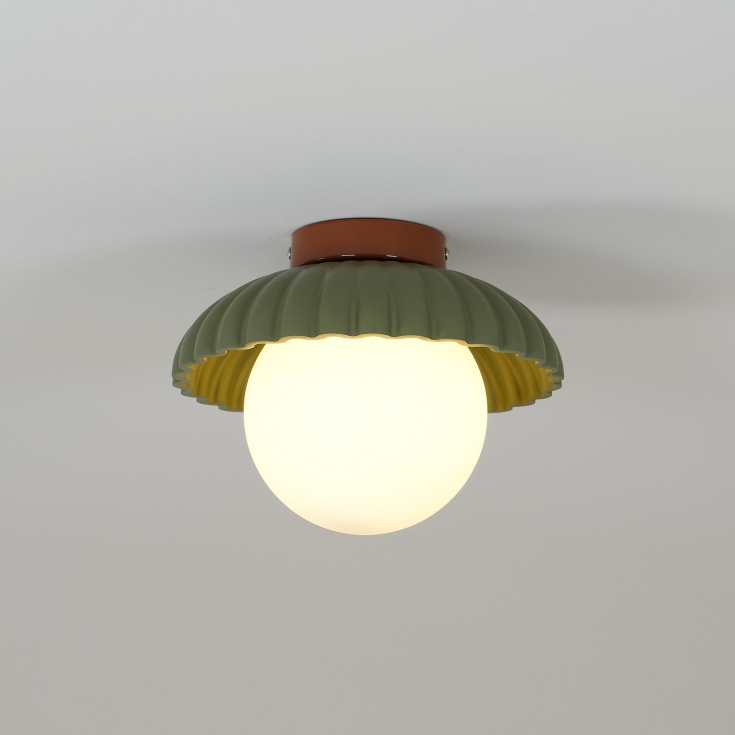 Scallop Glow Flush Mount Ceiling Light - Lamp Copper