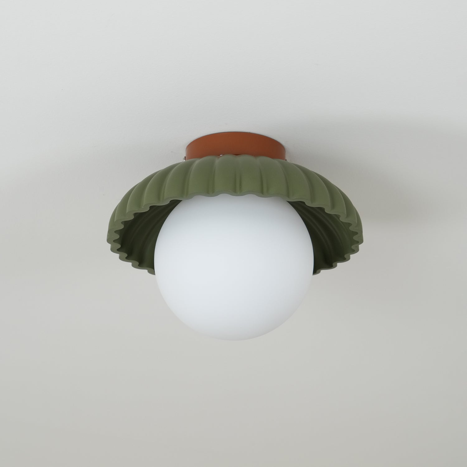 Scallop Glow Flush Mount Ceiling Light - Lamp Copper