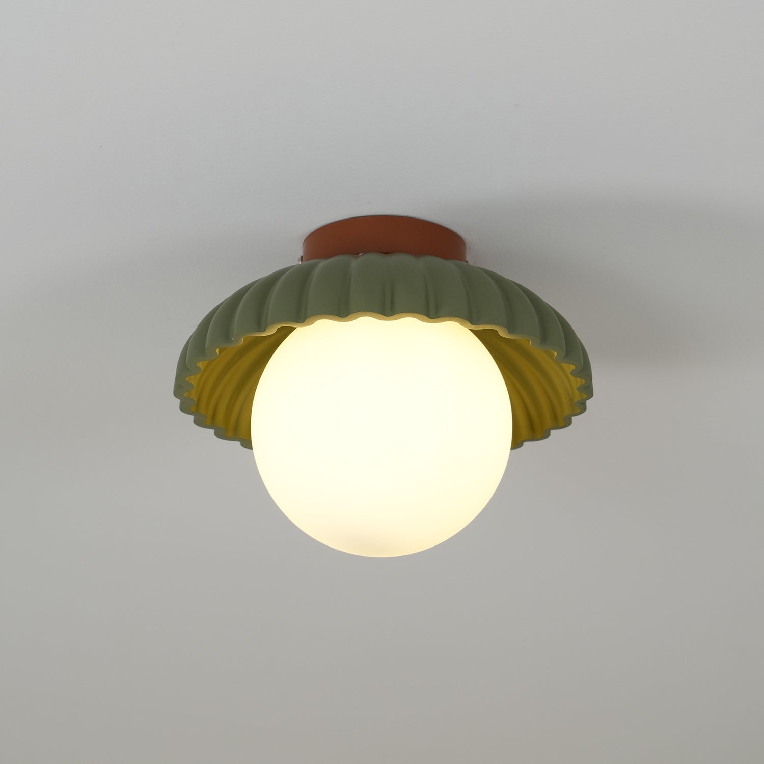 Scallop Glow Flush Mount Ceiling Light - Lamp Copper