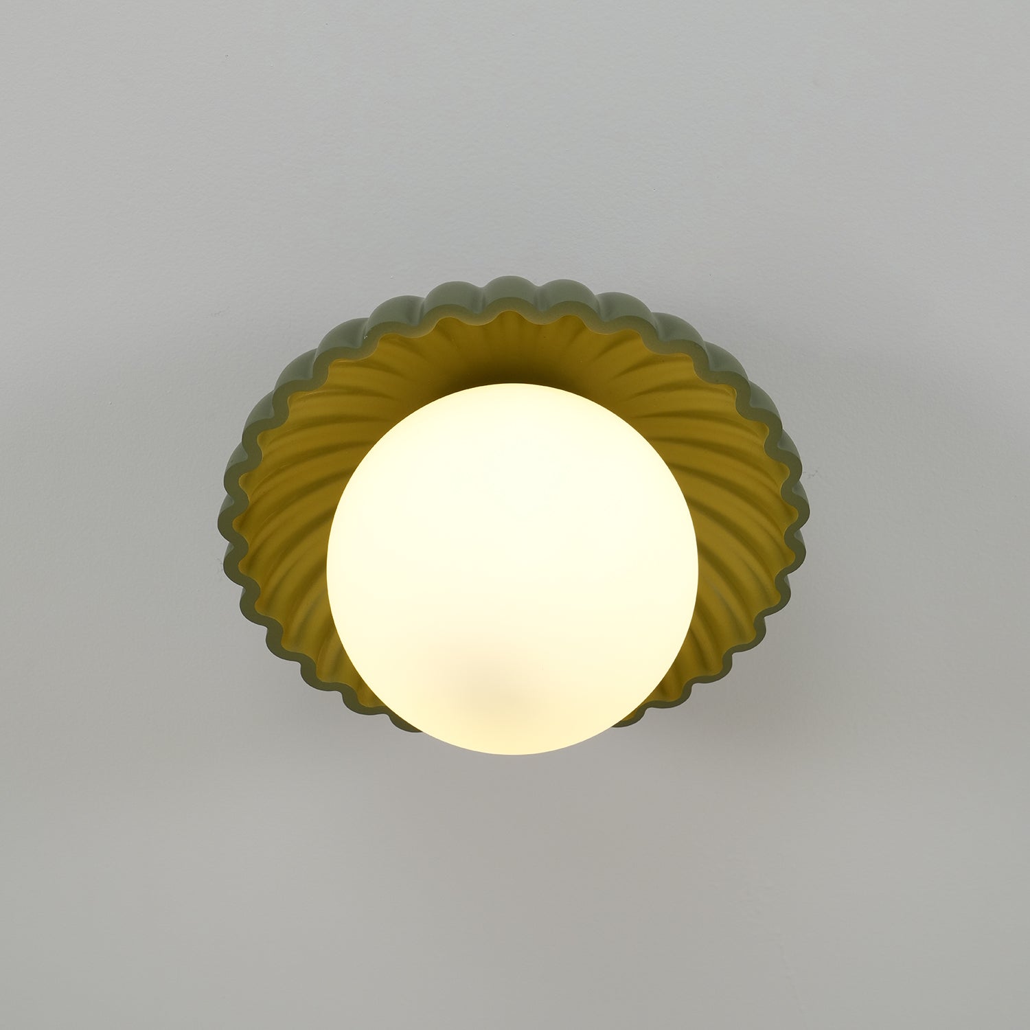 Scallop Glow Flush Mount Ceiling Light - Lamp Copper
