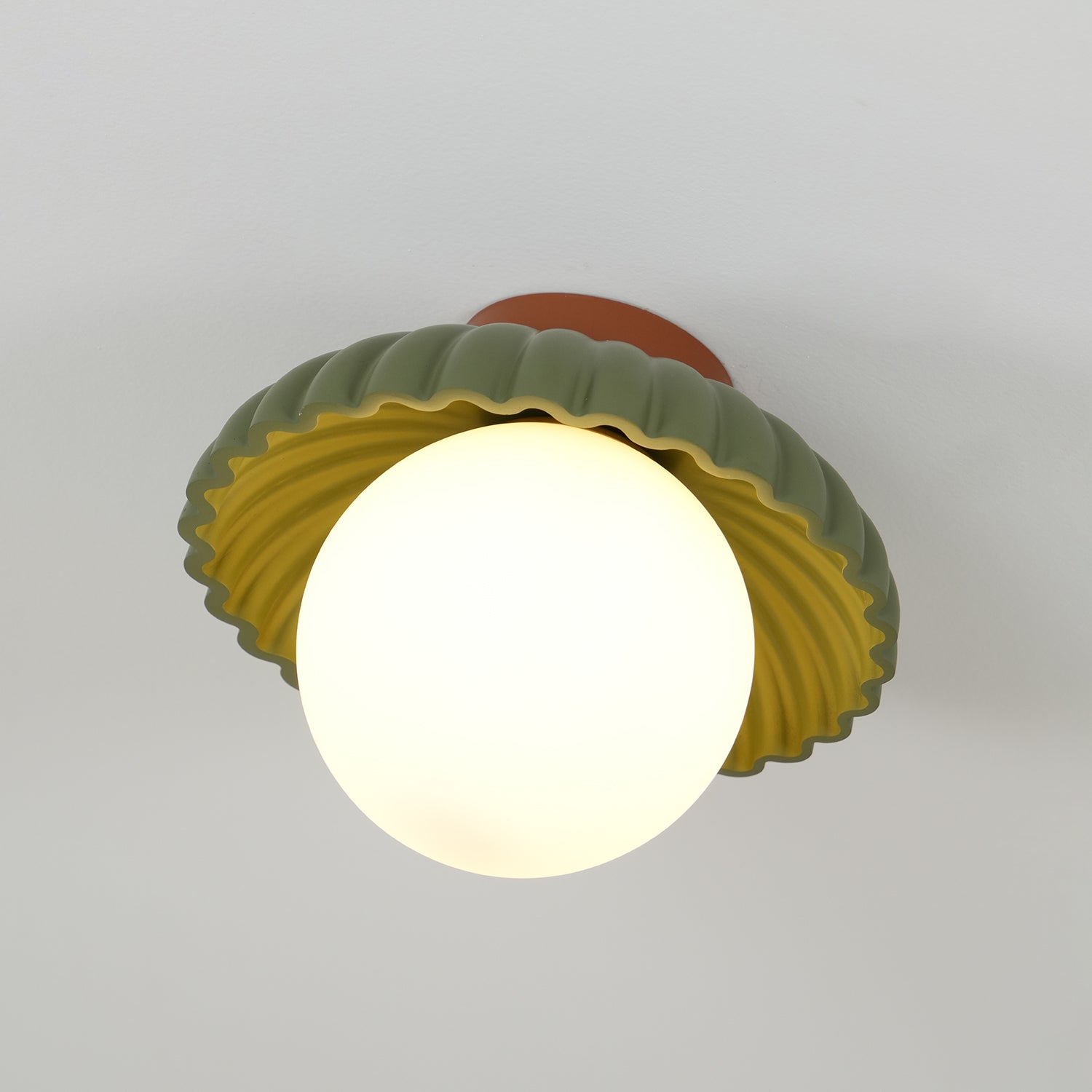 Scallop Glow Flush Mount Ceiling Light - Lamp Copper