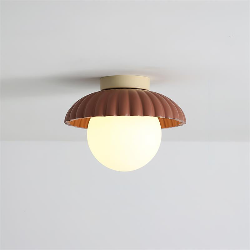 Scallop Glow Flush Mount Ceiling Light - Lamp Copper