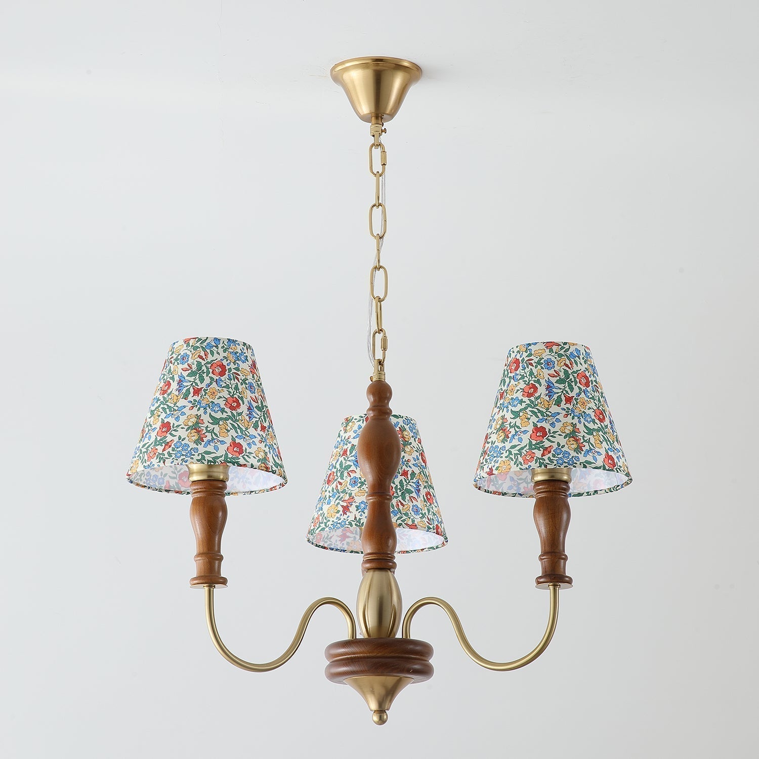 Cassian Chandelier Flower Fabric - Lamp Copper