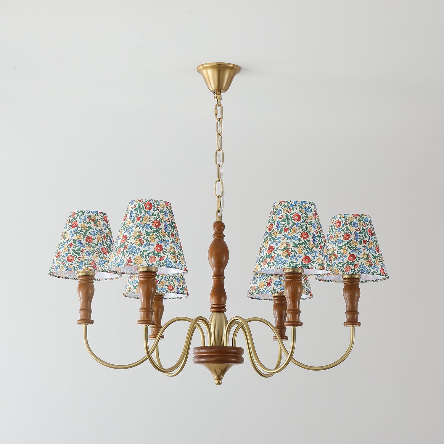 Cassian Chandelier Flower Fabric - Lamp Copper