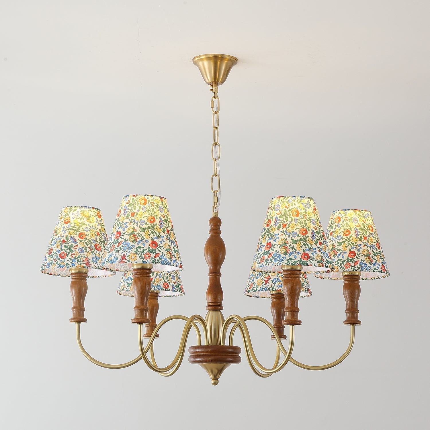 Cassian Chandelier Flower Fabric - Lamp Copper