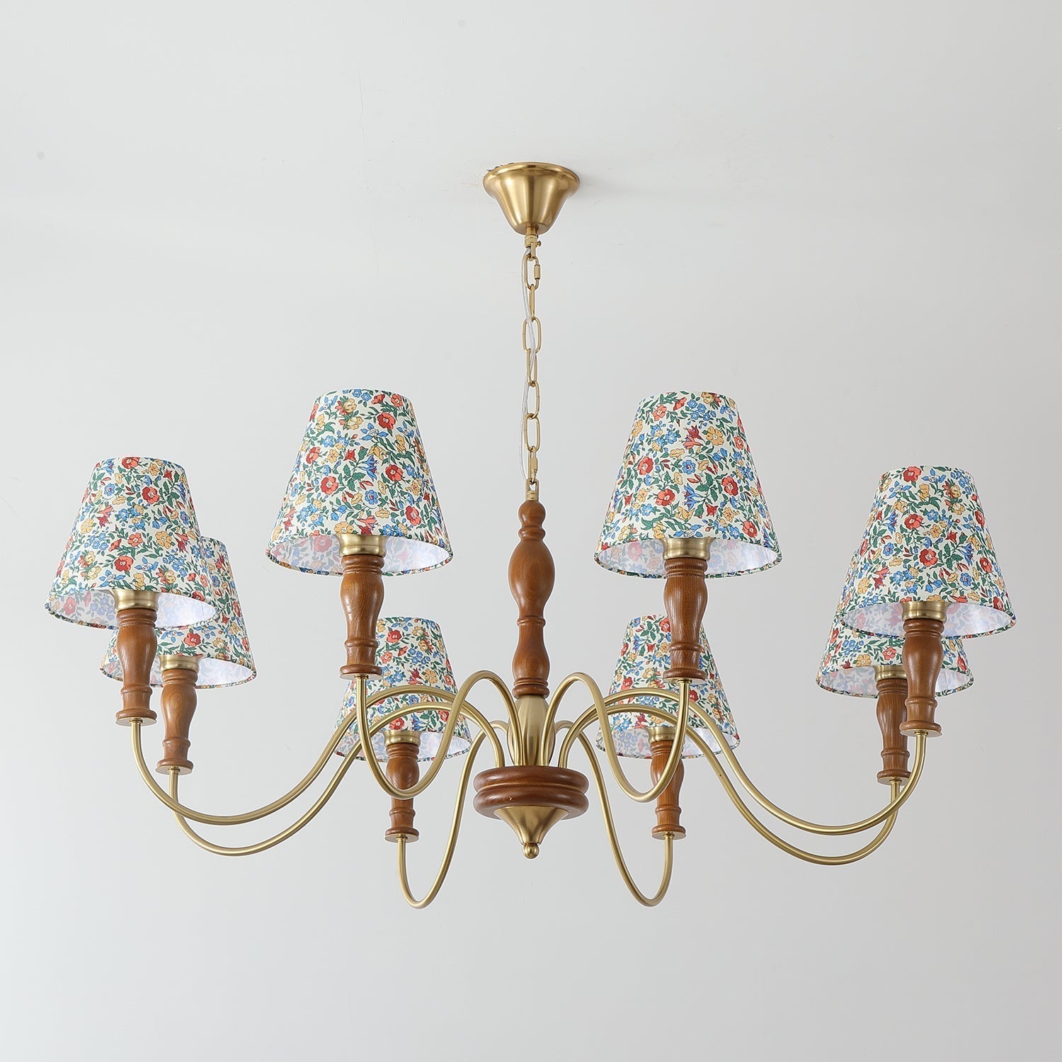 Cassian Chandelier Flower Fabric - Lamp Copper