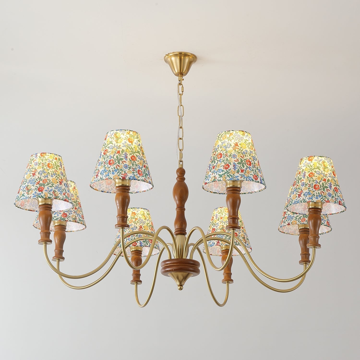 Cassian Chandelier Flower Fabric - Lamp Copper