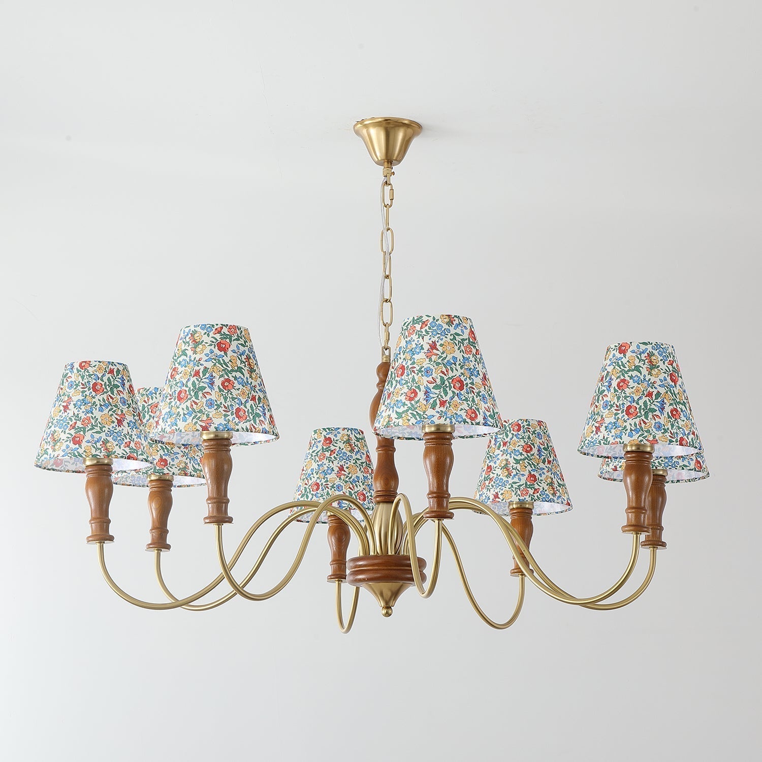 Cassian Chandelier Flower Fabric - Lamp Copper