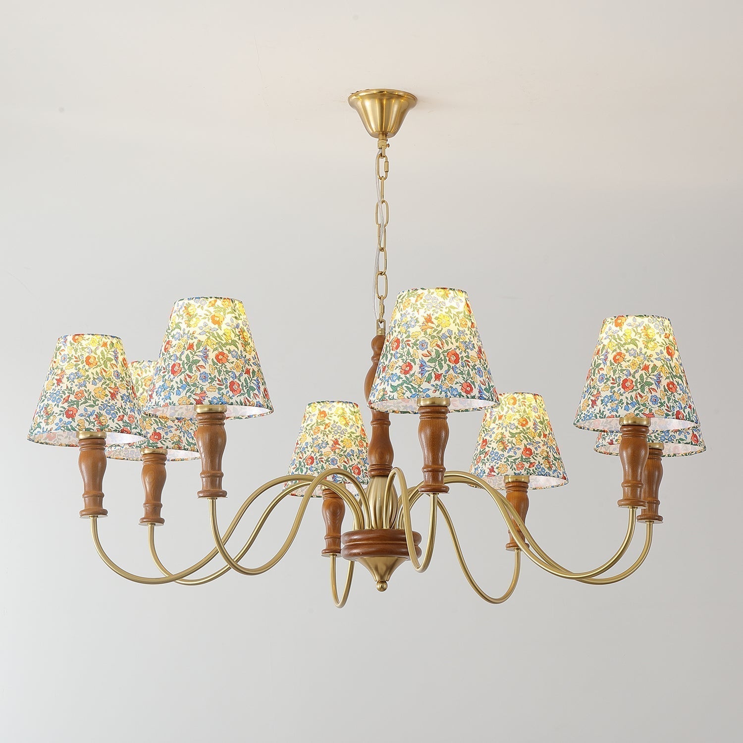 Cassian Chandelier Flower Fabric - Lamp Copper