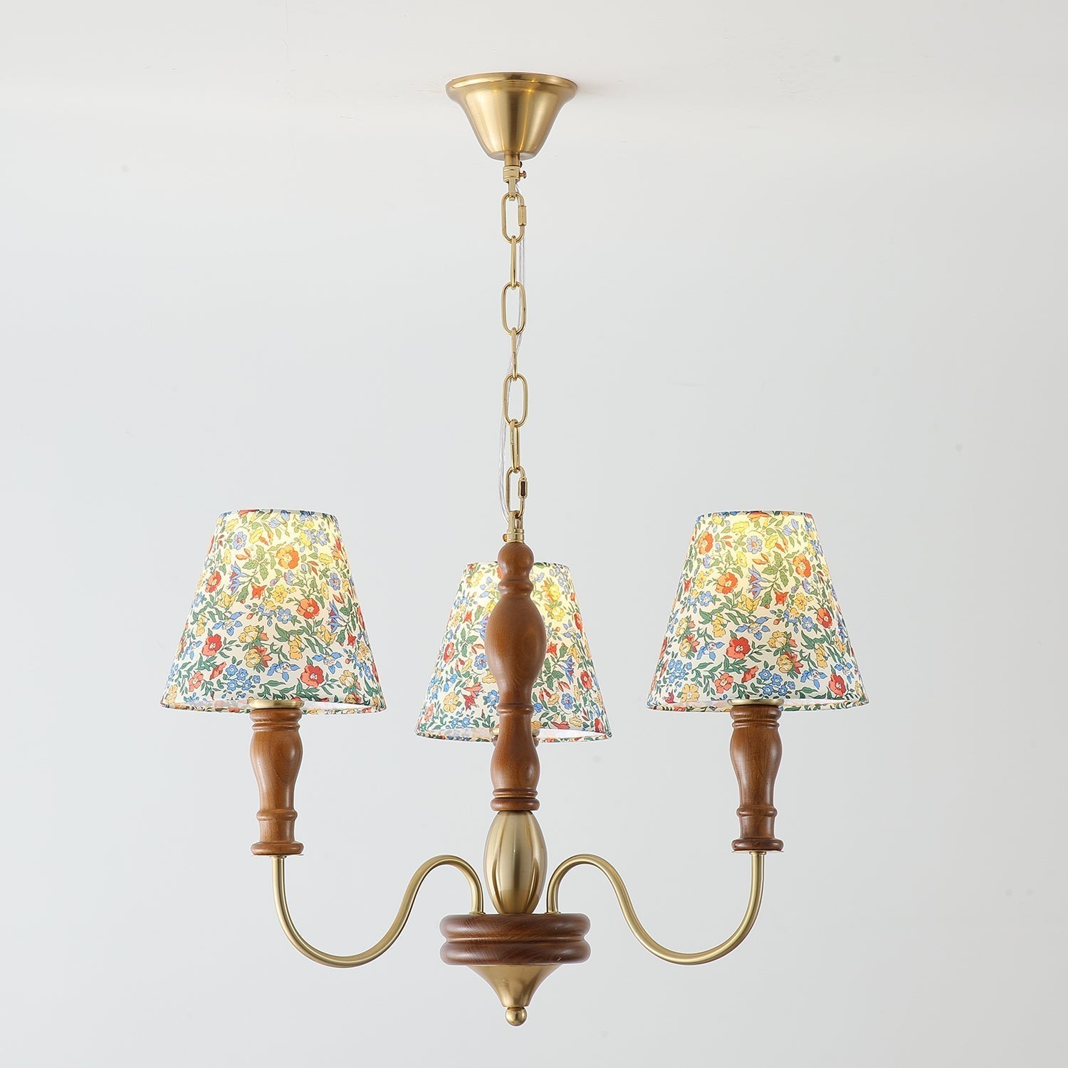 Cassian Chandelier Flower Fabric - Lamp Copper