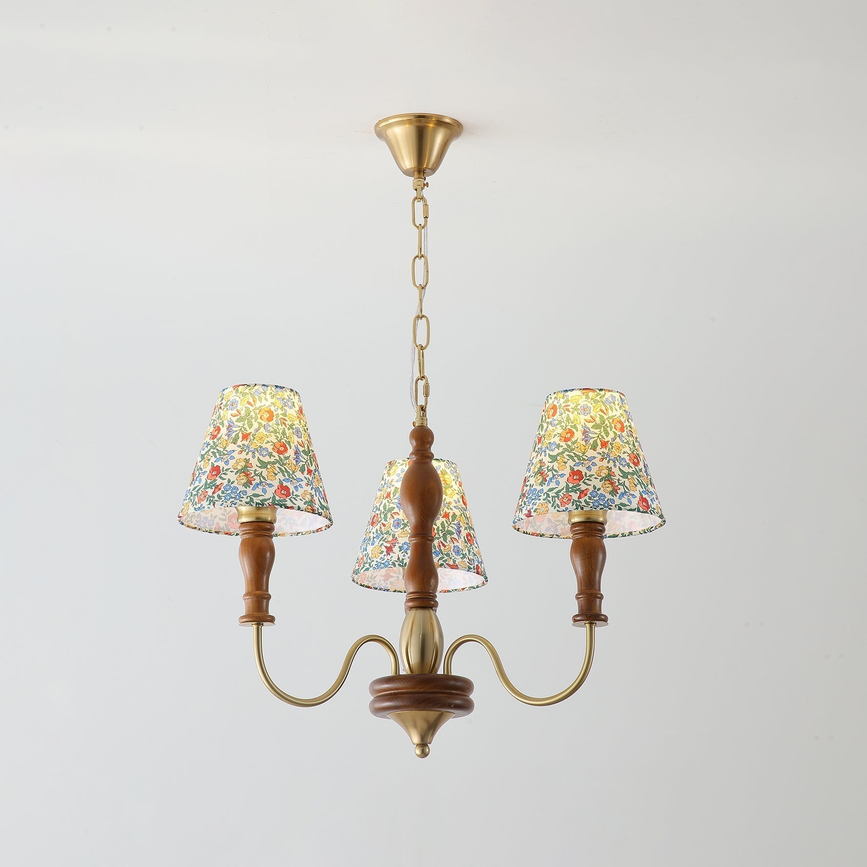 Cassian Chandelier Flower Fabric - Lamp Copper