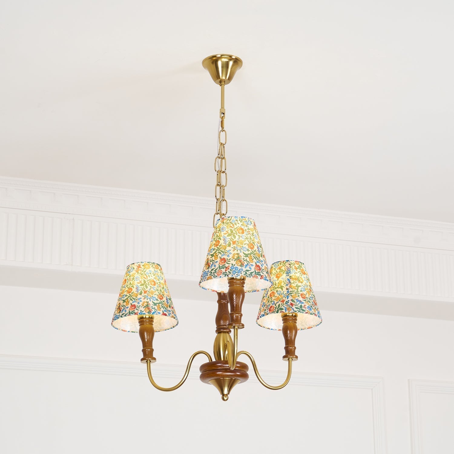 Cassian Chandelier Flower Fabric - Lamp Copper