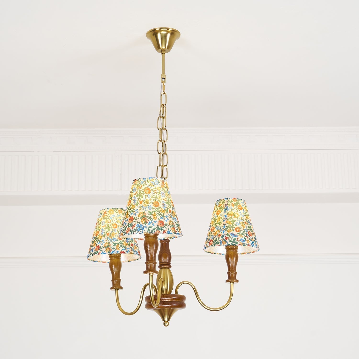 Cassian Chandelier Flower Fabric - Lamp Copper