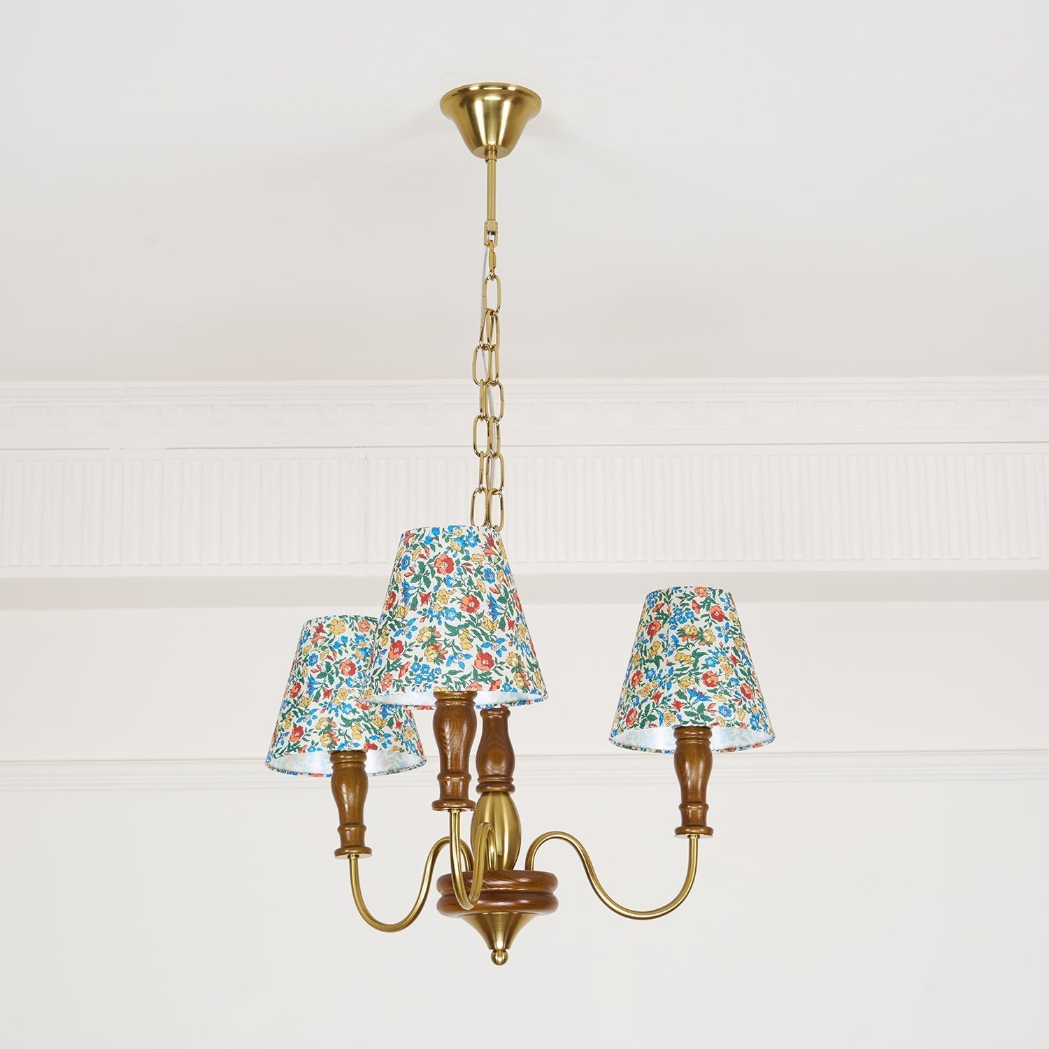 Cassian Chandelier Flower Fabric - Lamp Copper
