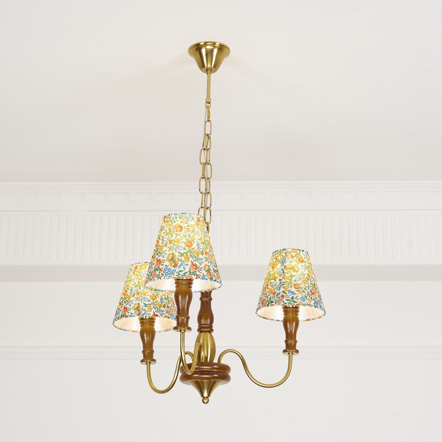 Cassian Chandelier Flower Fabric - Lamp Copper