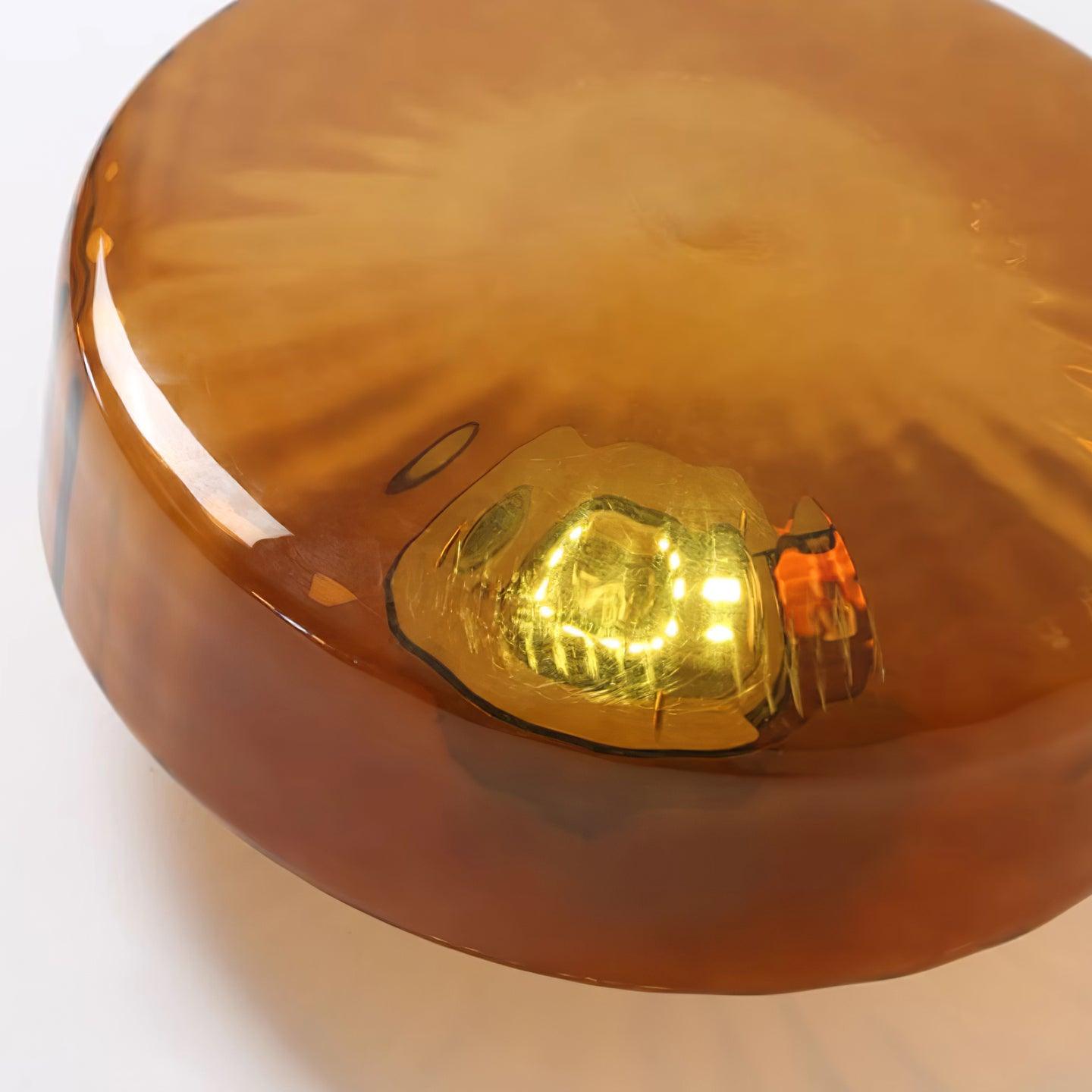 June Amber Glass Ceiling Light - Lamp Copper