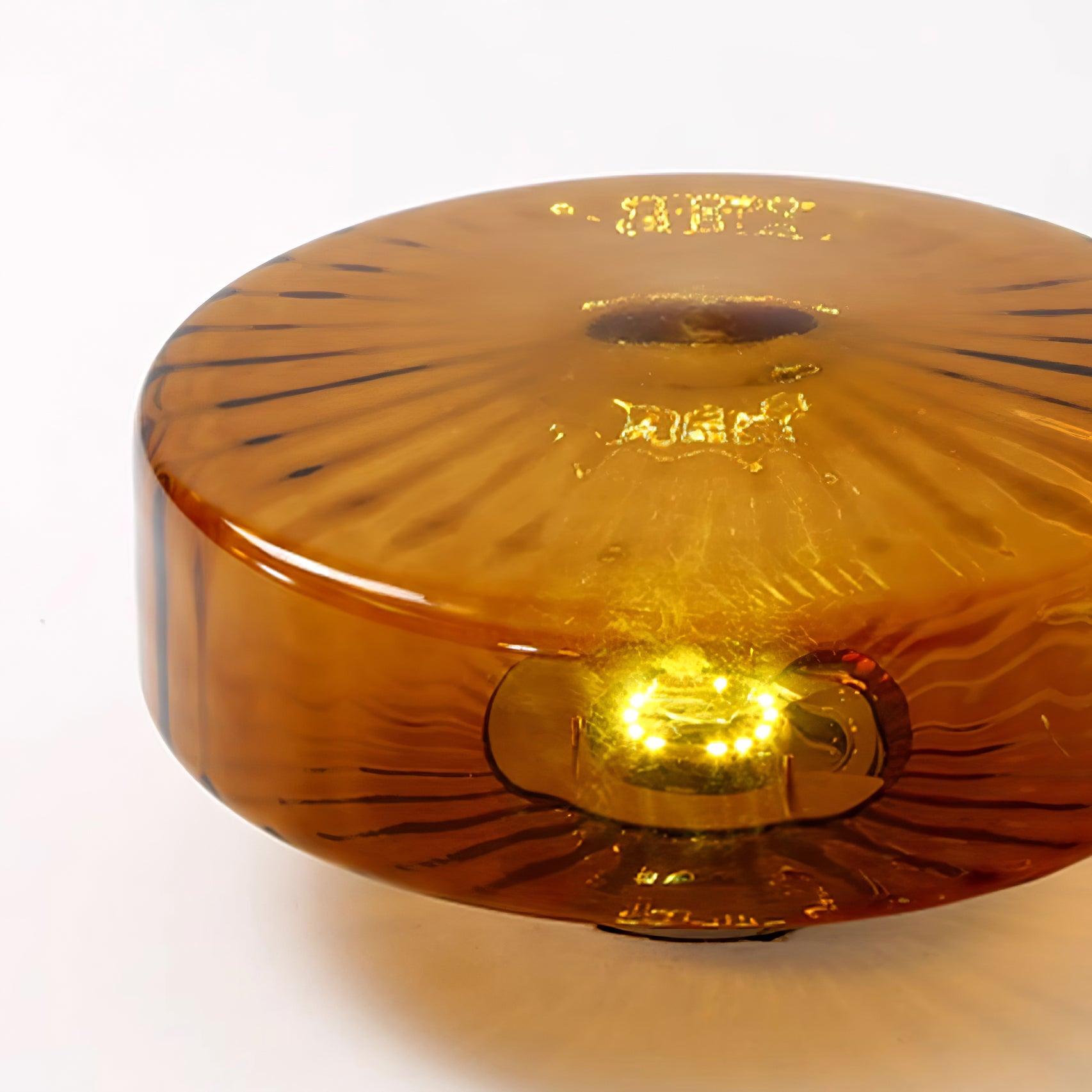 June Amber Glass Ceiling Light - Lamp Copper