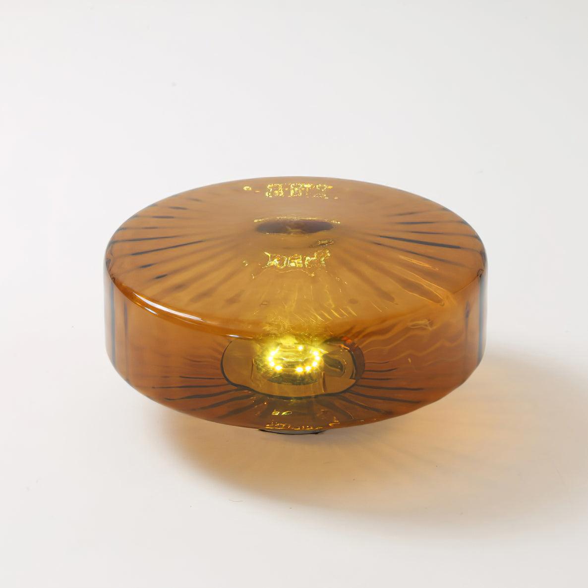 June Amber Glass Ceiling Light - Lamp Copper