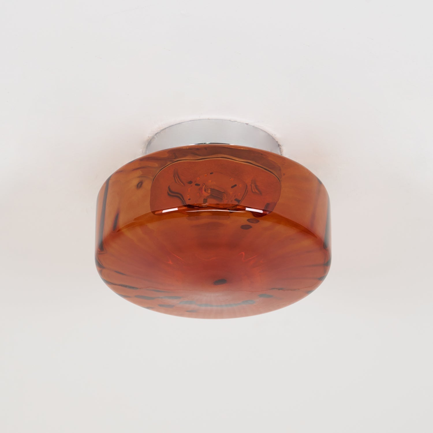 June Amber Glass Ceiling Light - Lamp Copper