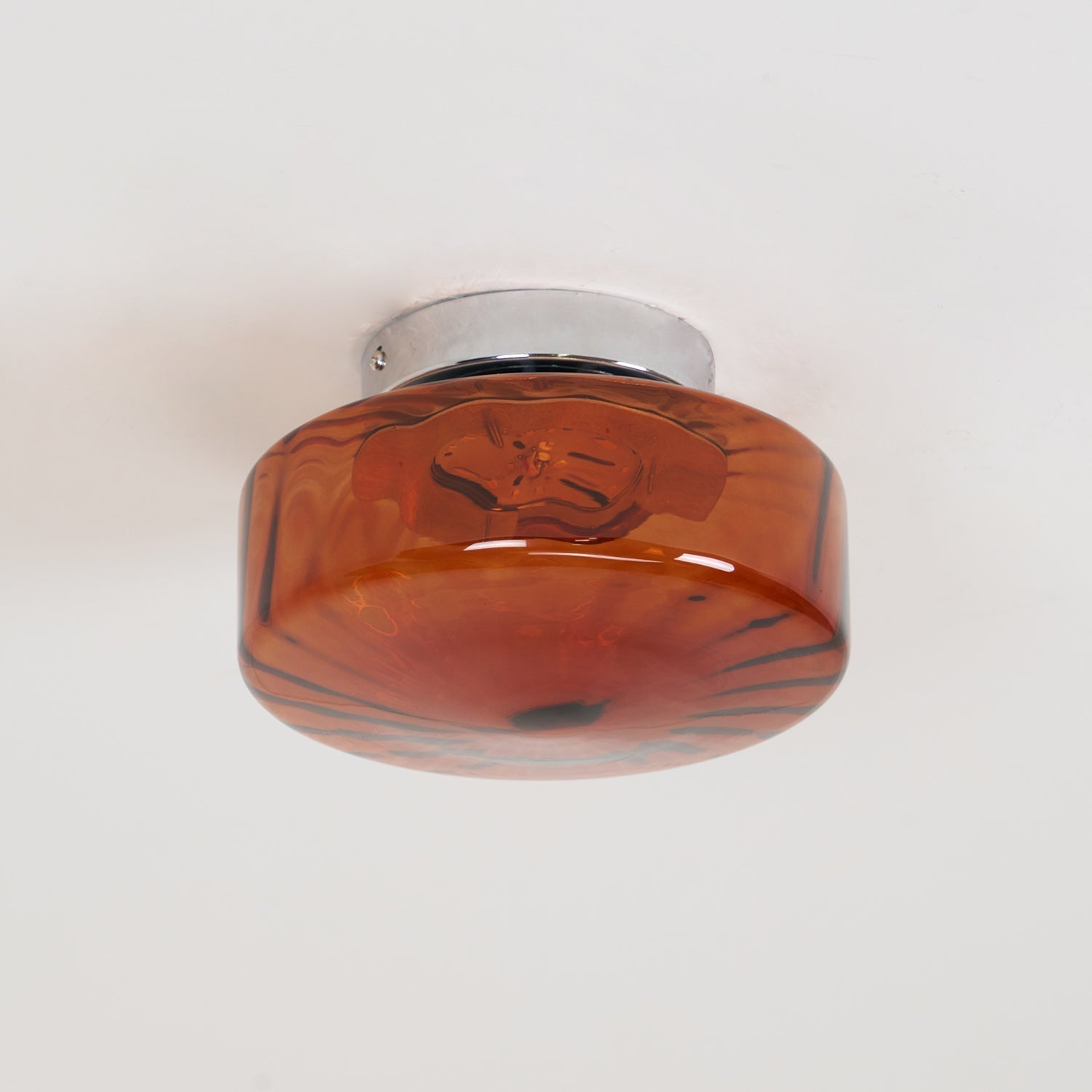 June Amber Glass Ceiling Light - Lamp Copper