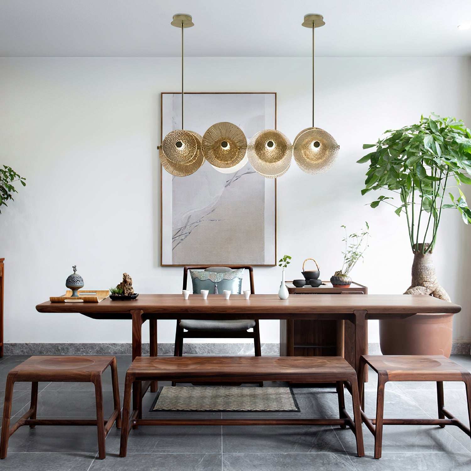 Himinuvyn Nordic Modern Metal Crystal Chandelier - Lamp Copper