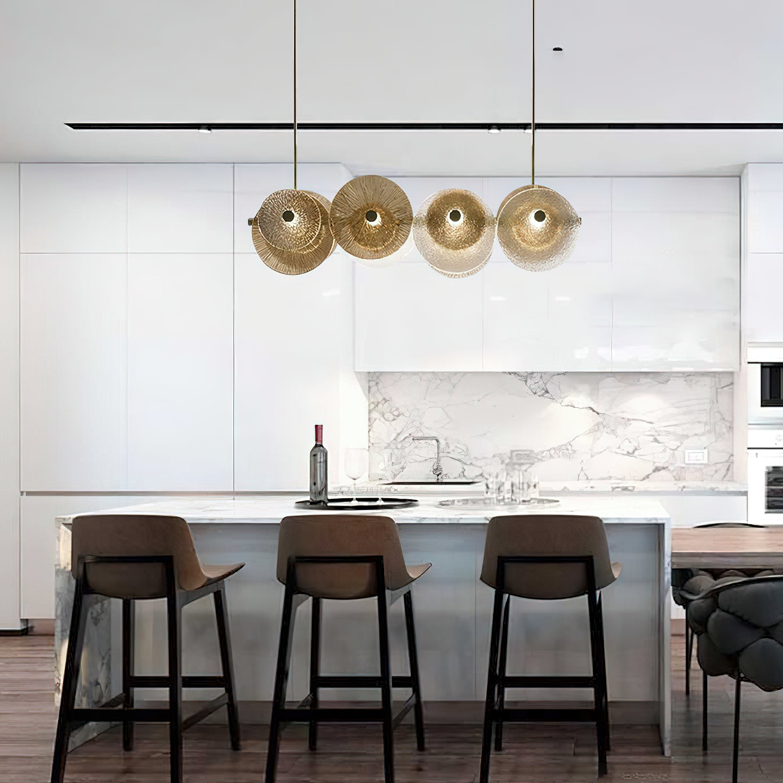 Himinuvyn Nordic Modern Metal Crystal Chandelier - Lamp Copper