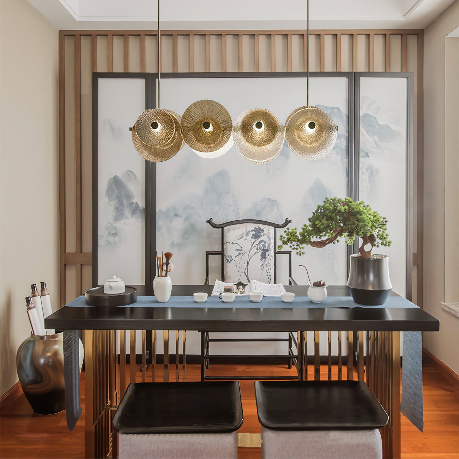 Himinuvyn Nordic Modern Metal Crystal Chandelier - Lamp Copper