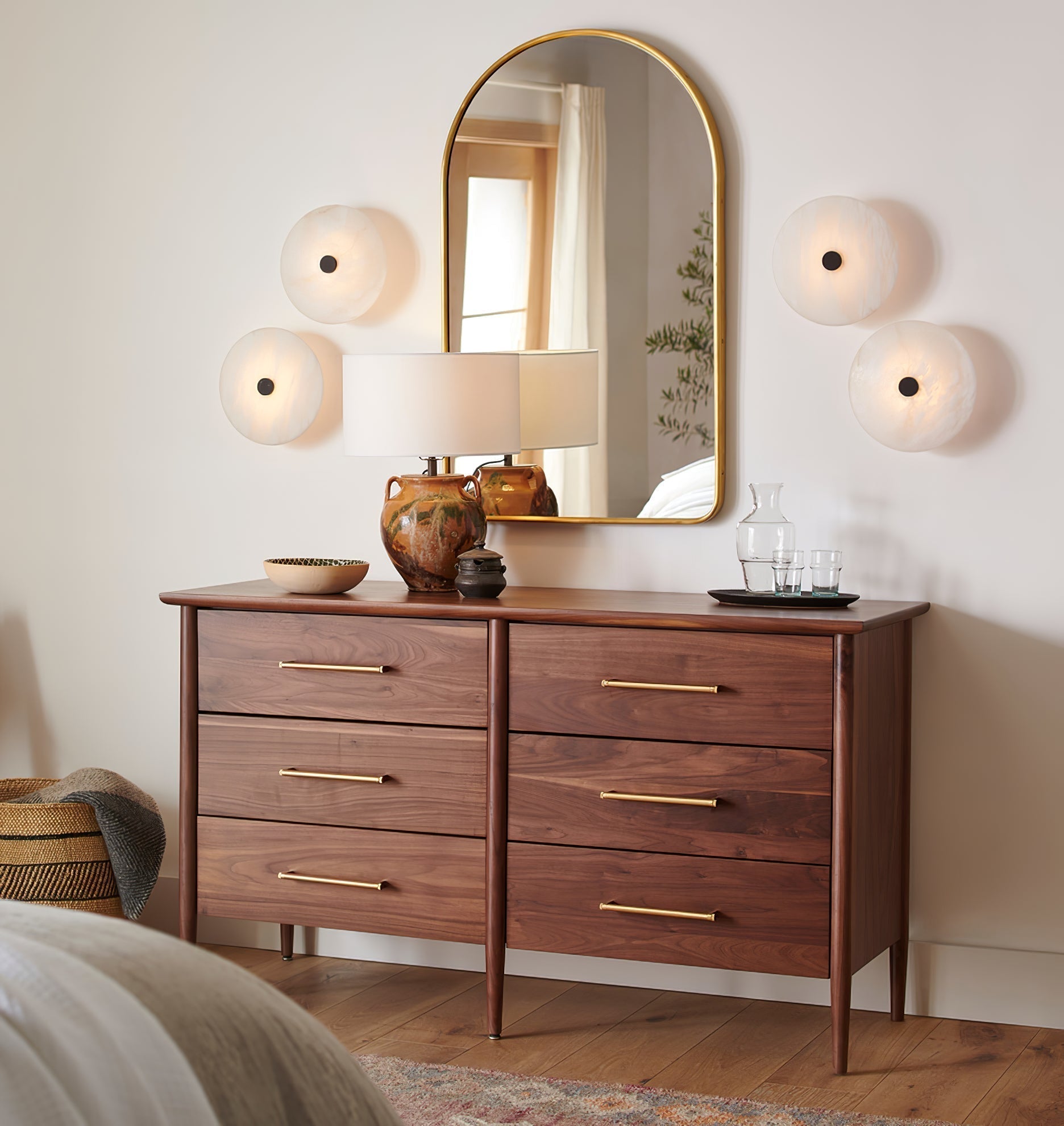 Clio Alabaster Ceiling Light - Lamp Copper