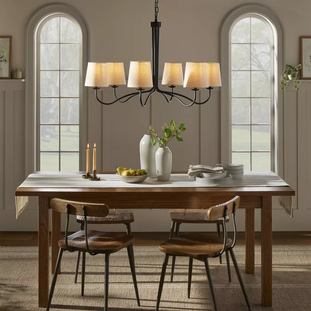 Kvennuvyn Modern Minimalist Metal Fabric Chandelier - Lamp Copper