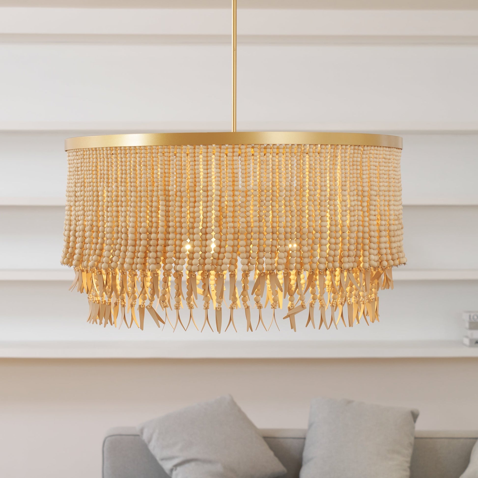 Ljomuvyn Postmodern Luxury Wood Metal Chandelier - Lamp Copper