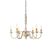 Ljomuvyi Traditional Farmhouse Metal Wood Chandelier - Lamp Copper