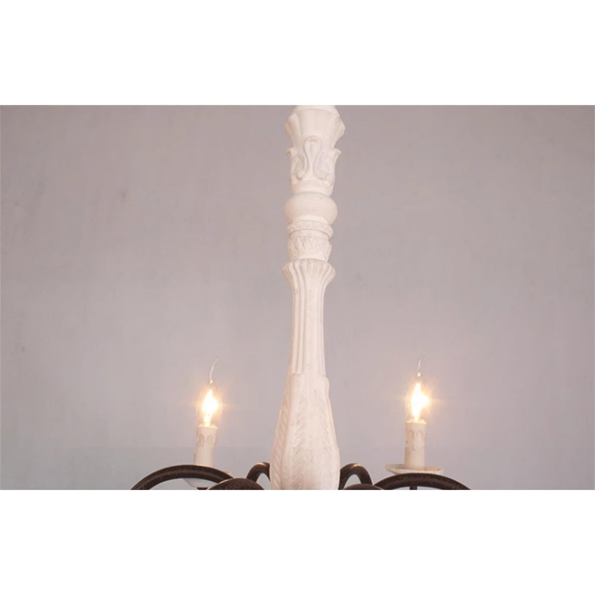 Ljomuvyi Traditional Farmhouse Metal Wood Chandelier - Lamp Copper