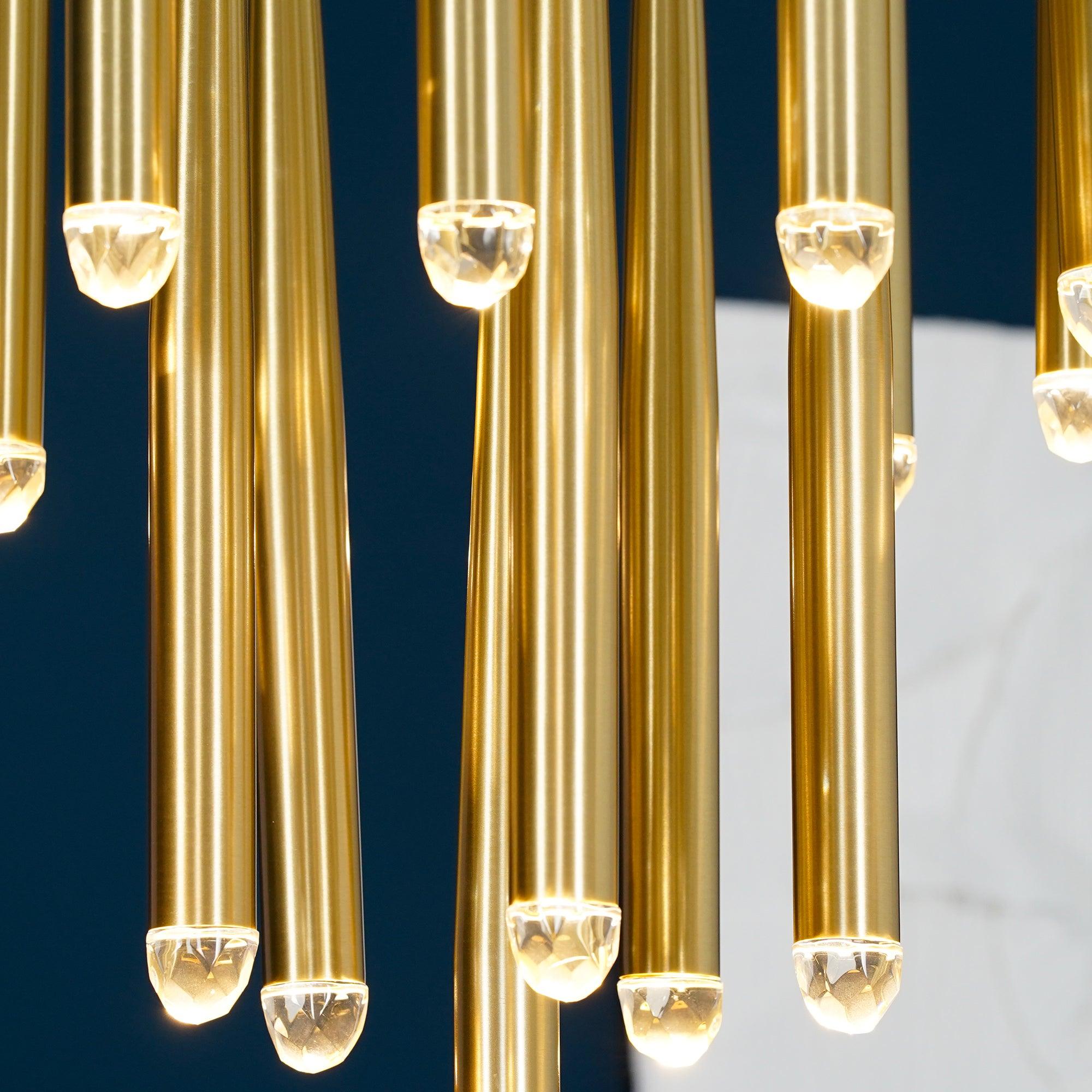 Chandelier Crystal Shade Brass Blackened Silver Luxe Staircase - Lamp Copper